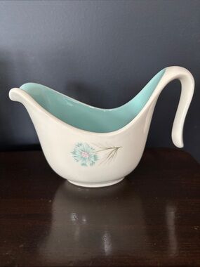Taylor Smith Taylor Gravy Boat or Creamer Boutonniere Blue Flower Ever Yours MCM